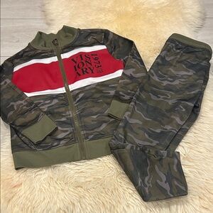 Epic Threads Kids Camo Jogger Set - Green and Red